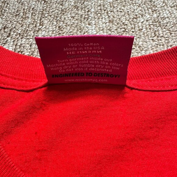 Mishka NYC Eye Baseball Graphic Tee Red Mens Large Made in USA - Picture 7 of 7